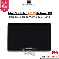 Remplacement de l'écran LCD Retina Apple MacBook Air A2179 Assemblée 2020 Argent.